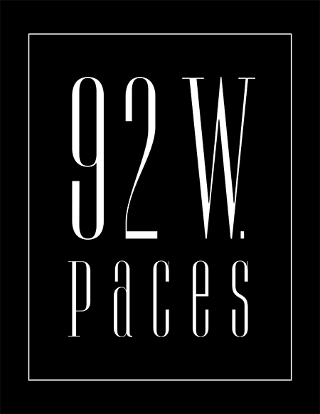 A black and white image with the words "92 W. Paces" written in a stylized font.